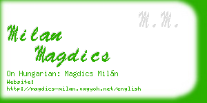 milan magdics business card