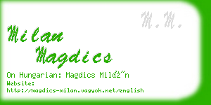 milan magdics business card